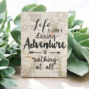 Life Is A Daring Adventure World Map Globe Wall Art Home Decor